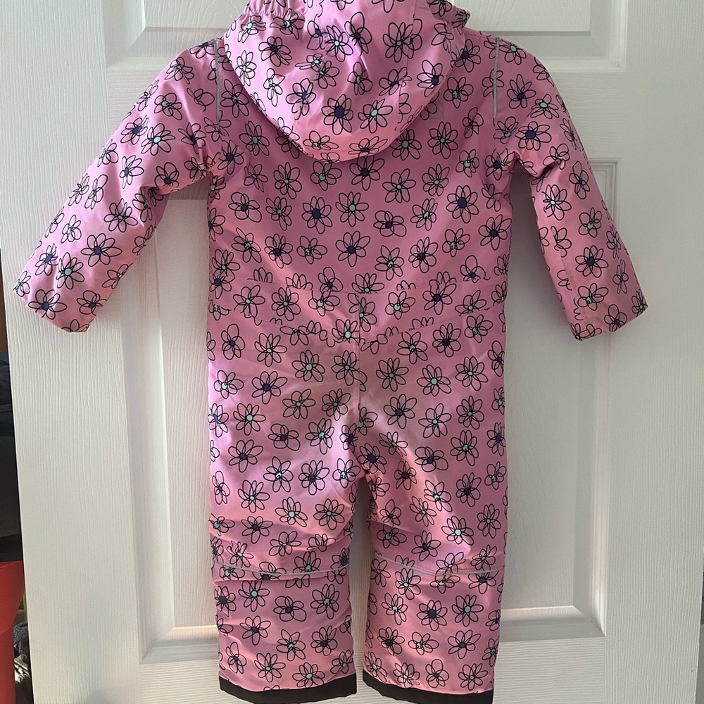 Floral Pink Kids Puffer Coat - Picture 2 of 3